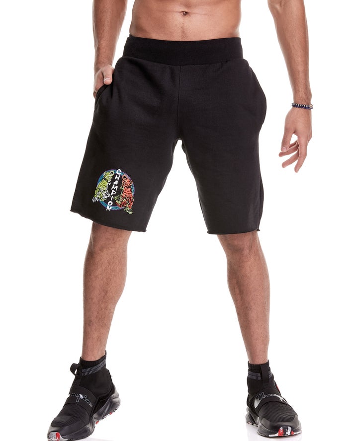 Champion Herre Shorts Sort - Reverse Weave Cut-Off Dueling Tigers - Danmark AFD-073612